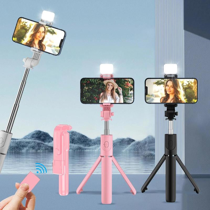 360-Degree Rotatable Selfie Stick, 1 Count Phone Remote Control Tripod, Phone Accessories for Selfie, Live Streaming, Vlogging