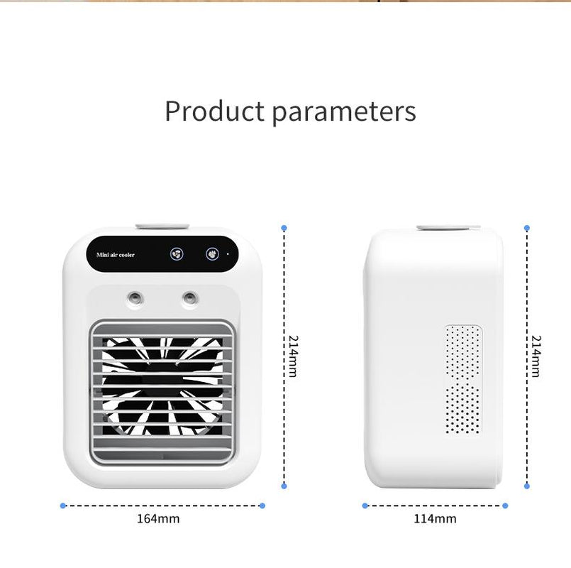 Portable Air Conditioner, 2-Speed Cooling, 500Ml Water Tank with 1800Mah Battery for 10 Hours Chill, Eletric Fan, Instant Cooling for Home, Office, Travel, USB Rechargeable, Summer Gift, Father'S Day Present