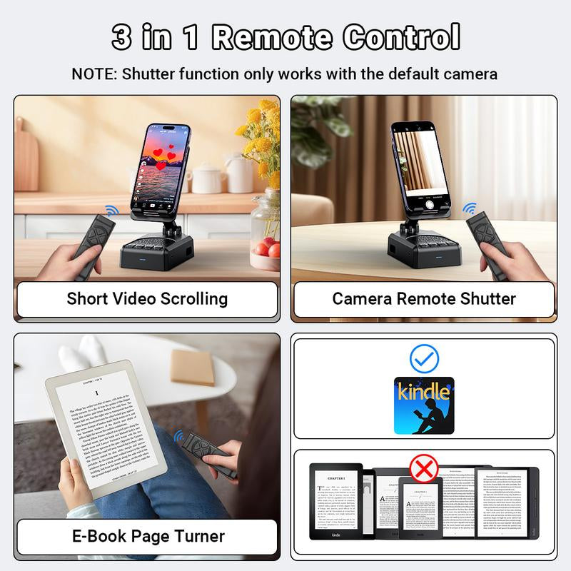 Mother'S Day Gift,Remote Control for Tiktok Scrolling, Upgraded Audio Speaker Smartphone Stand, Wireless Scroller Page Turner, Portable Selfie & Video Recording Remote for Iphone Android, Gifts for Family Friends