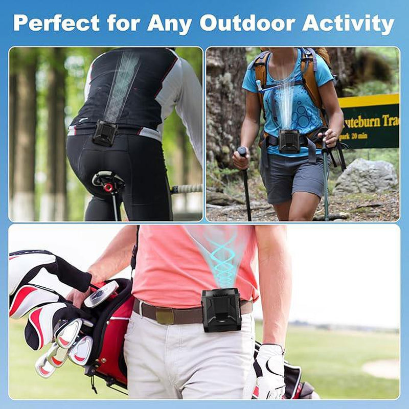 Mother'S Day Gift-E-Lentorgi,Waist Fan, FS-06 Portable Personal Fan Clip on Waistband, 4 Adjustable Speeds, Rechargeable Max.16H Battery Life, 9000RPM, Hands Free Belt Neck Fan for Outdoor, Jobsite, Gardening