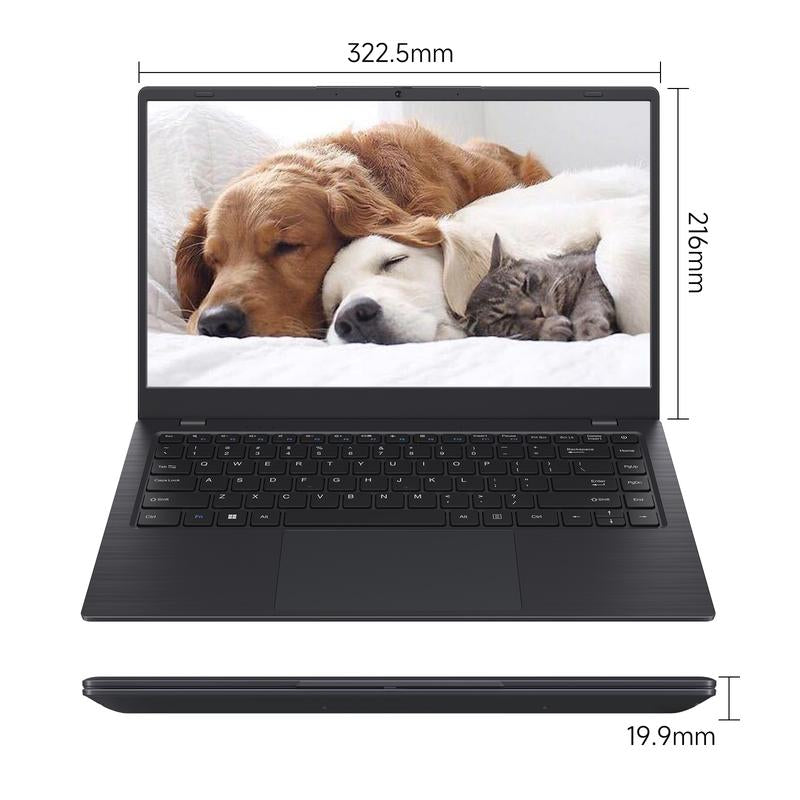 RNRUO Windows 11 Laptop, 14-Inch 1366*768 TN Display, Intel N4000 Dual-Core Processor,2.6Ghz,8Gb RAM, 256GB SSD ROM, 4800Mah Long Battery Life, Suitable for Student Study, Business Office and Other Scenarios