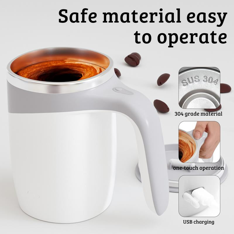 Nestlenook&Co Automatic Stirring Coffee Mug,Usb-C Rechargeable Self-Stirring Mug,One-Touch Operation Stirring Mug,Stirring Coffee,Portable Electric Usb Rechargeable Self Coffee Gift Stirring Coffee Cup Drinkware Reuse Self Stirring Cup