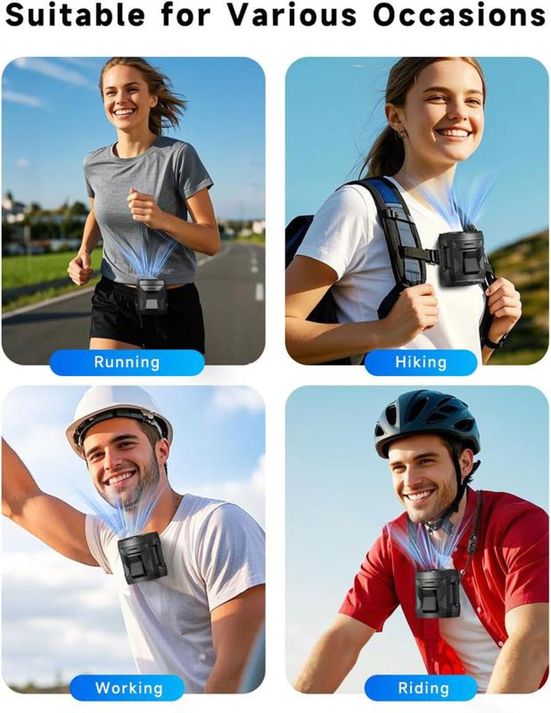 Mother'S Day Gift-E-Lentorgi,Waist Fan, FS-06 Portable Personal Fan Clip on Waistband, 4 Adjustable Speeds, Rechargeable Max.16H Battery Life, 9000RPM, Hands Free Belt Neck Fan for Outdoor, Jobsite, Gardening