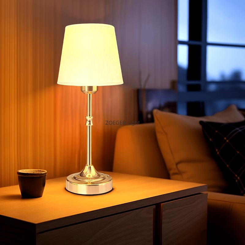 [Fabric Shade Battery Desk Light] Portables Cordless Table Lamp, Fabric Shade Desk Lamp, 5000Mah Rechargeable Battery Powered Lighting, Dimmable Light for Dining Room, Bedroom, Bedside, Bar, Night Light, Camping, Balcony Dimmable LED Touch Night Light