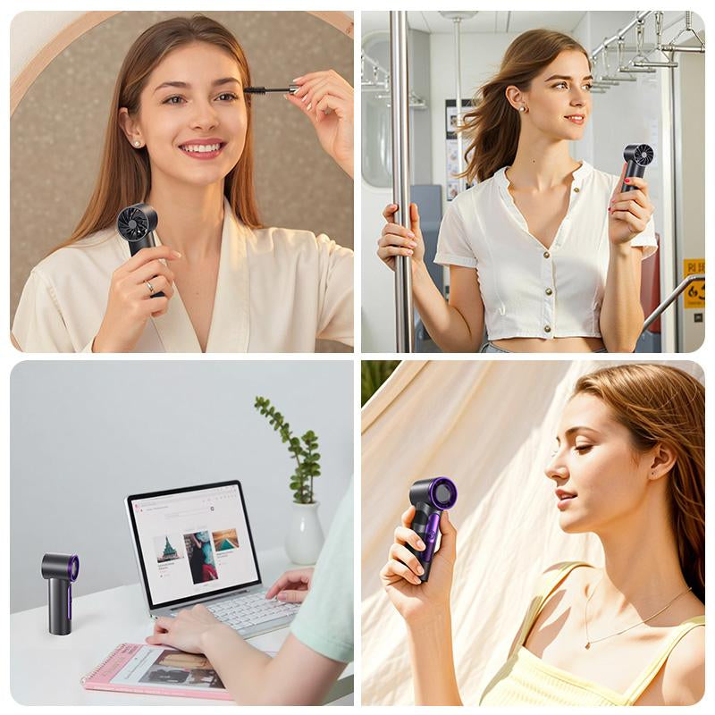 MAGIC JOHN Mini Handheld Fan with LED Display – Powerful Wind, USB Rechargeable, Stylish & Ultra-Portable Personal Fan for Travel, Office, Home