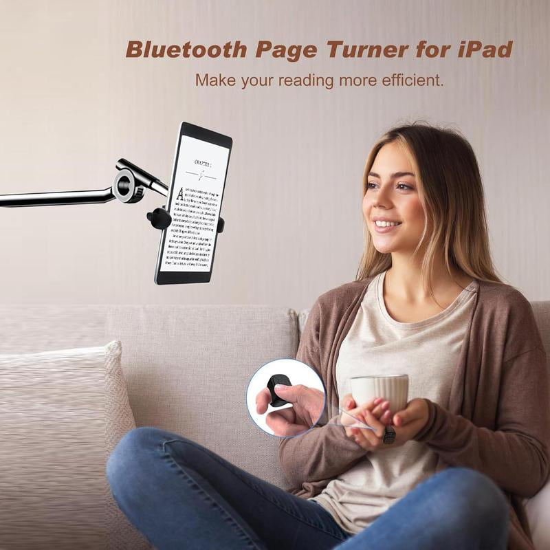 Wireless Remote Control Ring, Rechargeable Fingertip Wireless Scroll Clicker, Mini Bluetooth-Compatible Ring Finger Scroller Remote Control for Iphone Ipad Selfie
