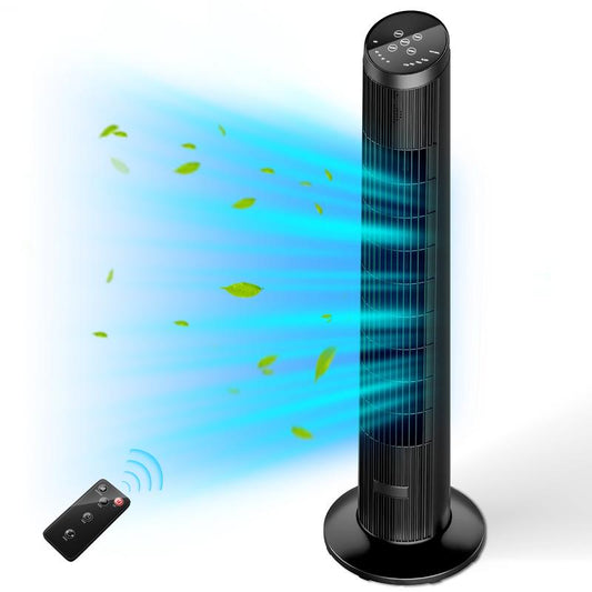 MANASTIN Smart Tower Fan for Bedroom，90° Oscillating Fans for Indoors with 4 Speeds, 4 Modes，25Db Quiet, Black