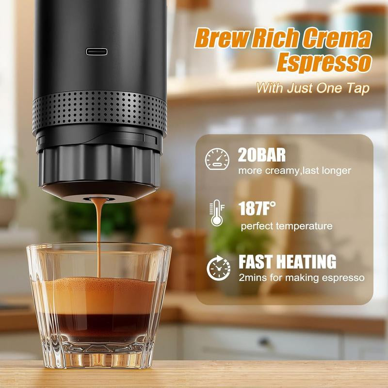 Portable Electric Espresso Machine, USB Rechargeable Coffee Machine, Coffee Making Tool for Home Office Use, Effortless Cleaning