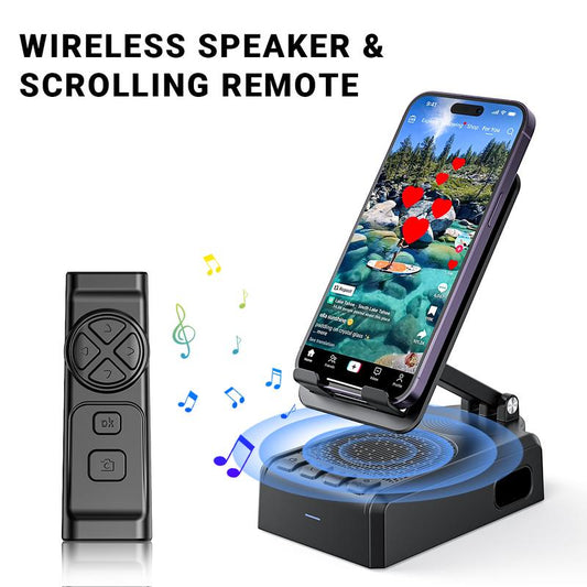Mother'S Day Gift,Remote Control for Tiktok Scrolling, Upgraded Audio Speaker Smartphone Stand, Wireless Scroller Page Turner, Portable Selfie & Video Recording Remote for Iphone Android, Gifts for Family Friends