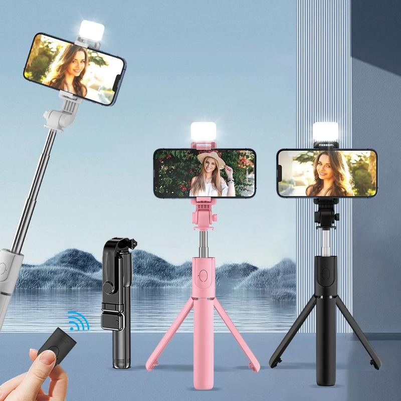 360-Degree Rotatable Selfie Stick, 1 Count Phone Remote Control Tripod, Phone Accessories for Selfie, Live Streaming, Vlogging