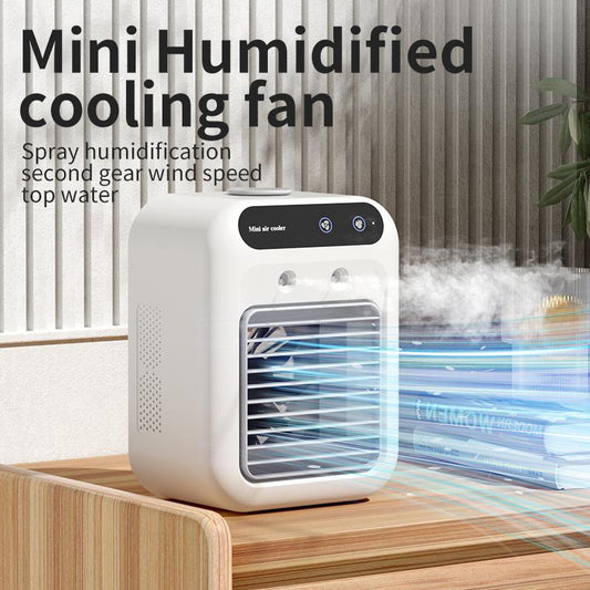 Portable Air Conditioner, 2-Speed Cooling, 500Ml Water Tank with 1800Mah Battery for 10 Hours Chill, Eletric Fan, Instant Cooling for Home, Office, Travel, USB Rechargeable, Summer Gift, Father'S Day Present