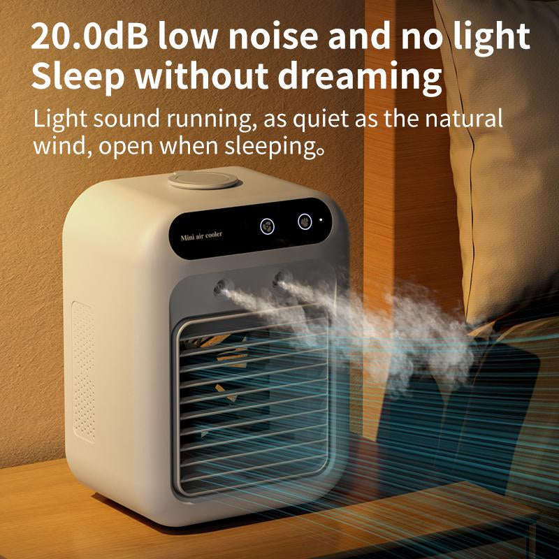 Portable Air Conditioner, 2-Speed Cooling, 500Ml Water Tank with 1800Mah Battery for 10 Hours Chill, Eletric Fan, Instant Cooling for Home, Office, Travel, USB Rechargeable, Summer Gift, Father'S Day Present