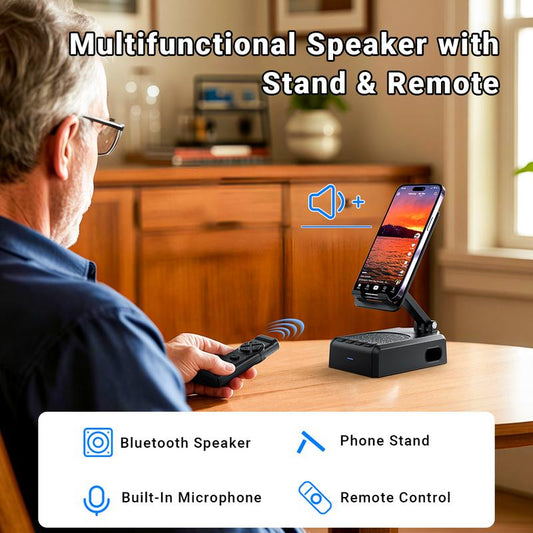 Mother'S Day Gift,Remote Control for Tiktok Scrolling, Upgraded Audio Speaker Smartphone Stand, Wireless Scroller Page Turner, Portable Selfie & Video Recording Remote for Iphone Android, Gifts for Family Friends
